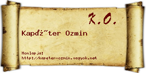 Kapéter Ozmin névjegykártya